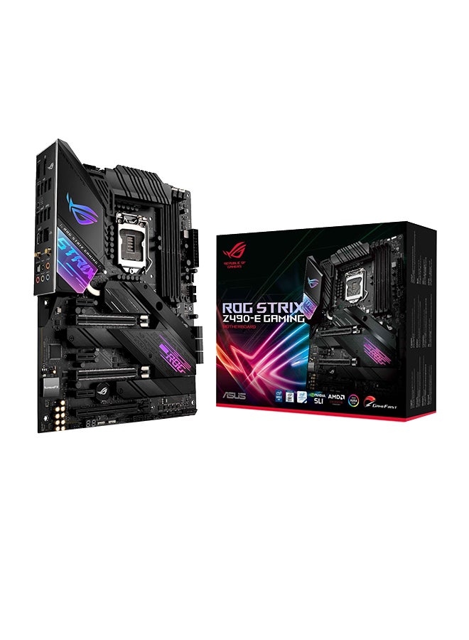 ASUS - ROG Strix Z490-E Gaming Motherboard Black/Silver - Image 1
