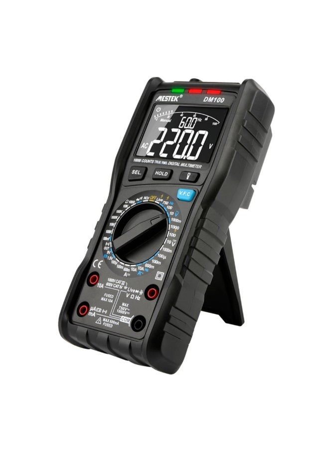 MESTEK RMS Multifunctional Digital Multimeter Black 18.5 x 8.8 x 5.2cm  - Image 3