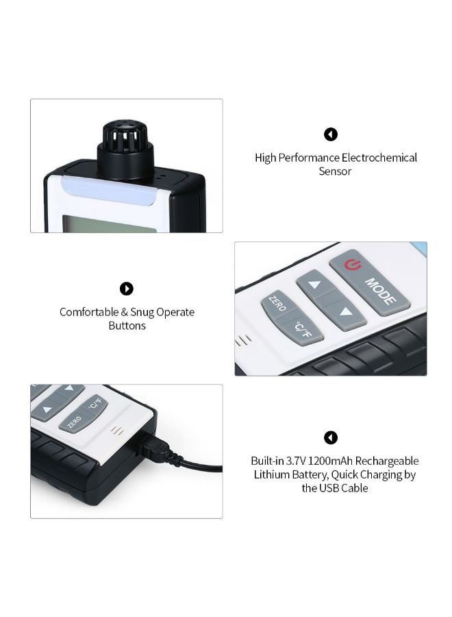 High Precision Oxygen Meter Vibration Alarm White/Black 180 x 70 x 30mm - Image 3