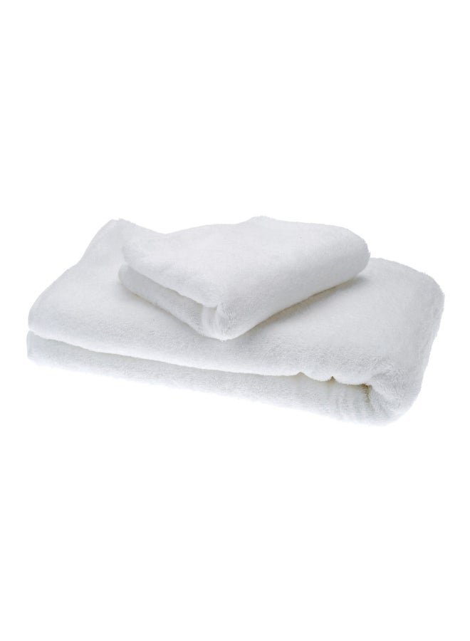 2-Piece Cotton Bath Towels White Small 35x70, Big 70x140cm - Image 1