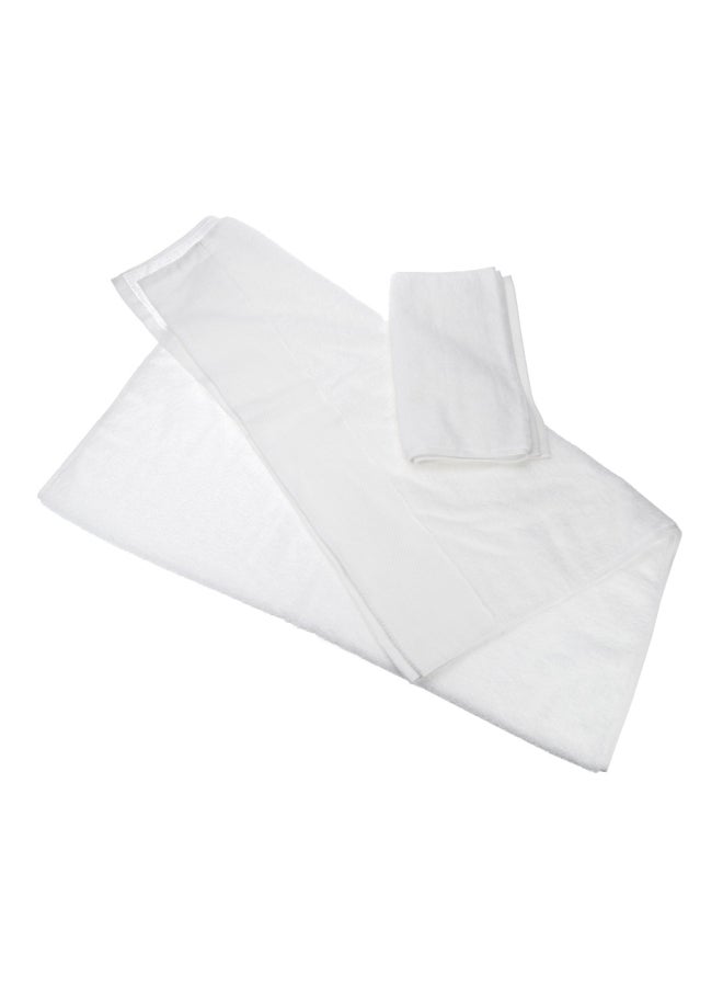 2-Piece Cotton Bath Towels White Small 35x70, Big 70x140cm - Image 3
