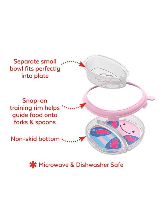 Skip Hop - Butterfly Pattern Smart Serve Plate And Bowl Set - Pink - Image 1