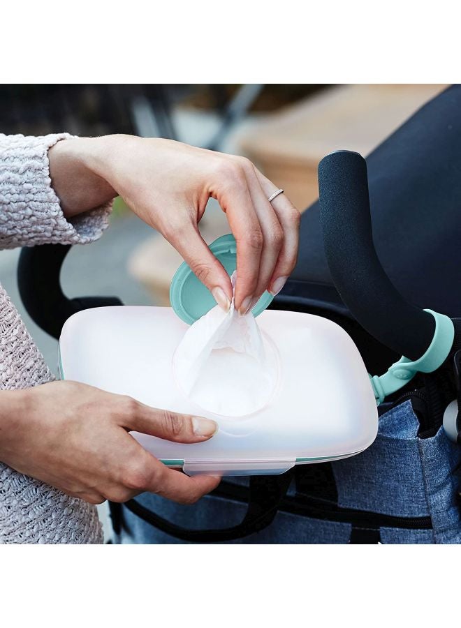 Skip Hop - Grab And Go Snug Seal Wipes Case - White/Blue - Image 1