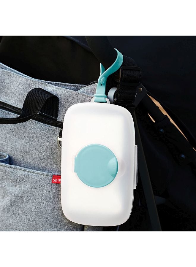 Skip Hop - Grab And Go Snug Seal Wipes Case - White/Blue - Image 1