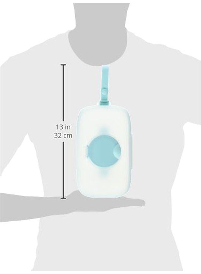 Skip Hop - Grab And Go Snug Seal Wipes Case - White/Blue - Image 1