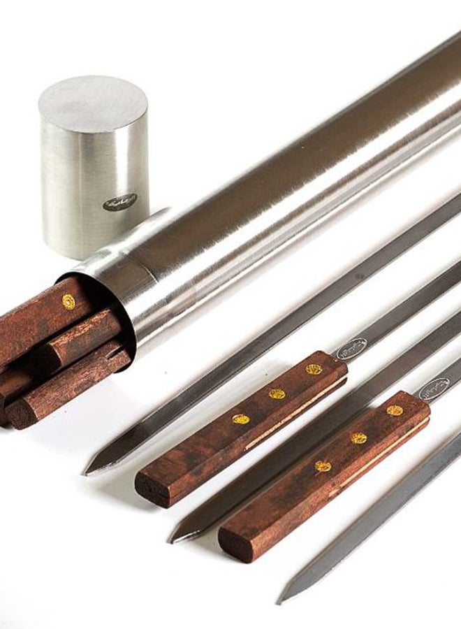 AL RIMAYA 10-Piece Stainless Steel Skewer Set 5x5x56cm  - Image 2