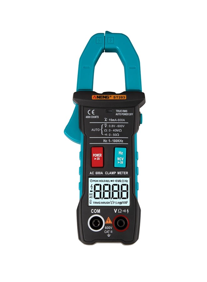 مقياس متعدد رقمي بمشبك متري ونطاق تلقائي لقياس التيار المتردد بالقيمة الفعلية لجذر متوسط المربع أسود/أزرق 59.2 x 170 x 31مم - Image 1