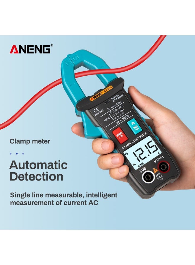 مقياس متعدد رقمي بمشبك متري ونطاق تلقائي لقياس التيار المتردد بالقيمة الفعلية لجذر متوسط المربع أسود/أزرق 59.2 x 170 x 31مم - Image 2