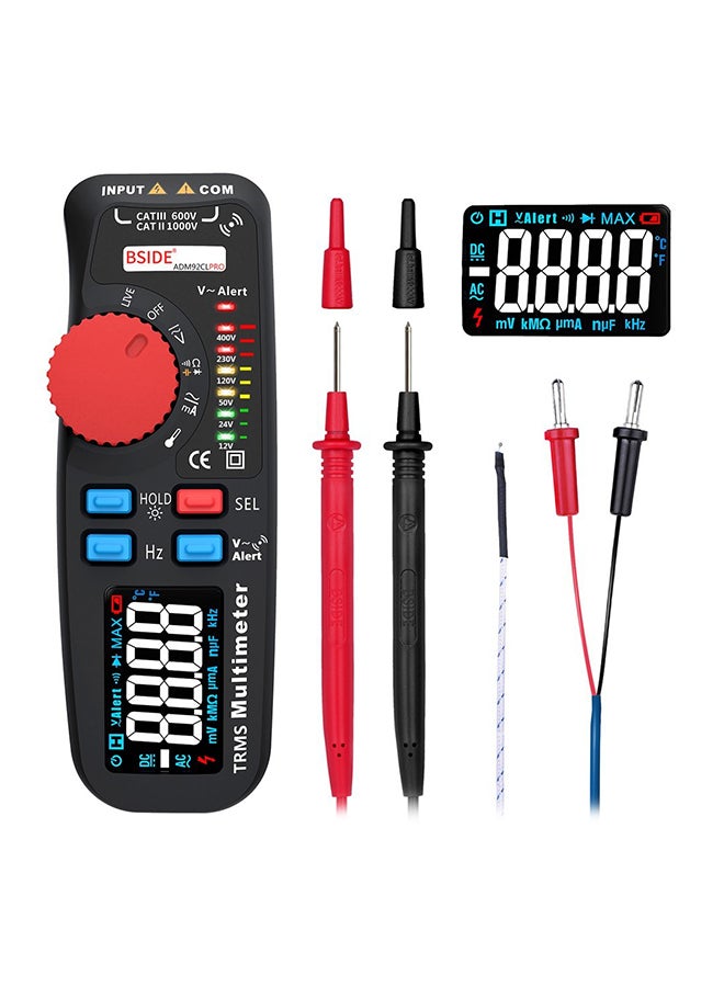 Automatic Range True RMS Digital Multimeter Clamp Meter Black 16.2cm  - Image 1