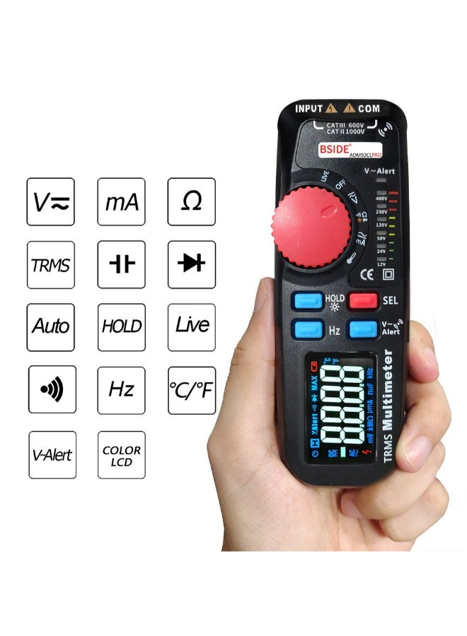 Automatic Range True RMS Digital Multimeter Clamp Meter Black 16.2cm  - Image 2