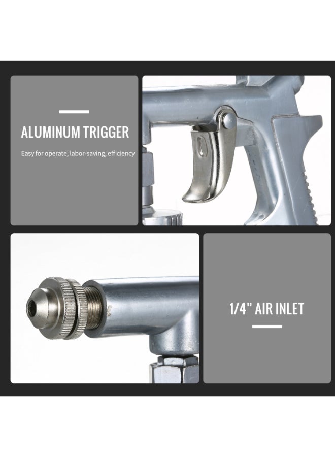 Aluminum Alloy Airbrush Paint Sand Spray Gun Silver 20centimeter  - Image 5