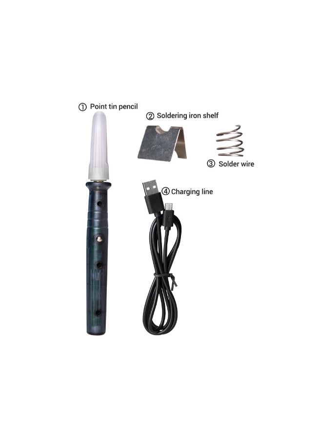 USB Electric Soldering Iron With Adjustable Temperature Black/Silver 19centimeter - Image 3