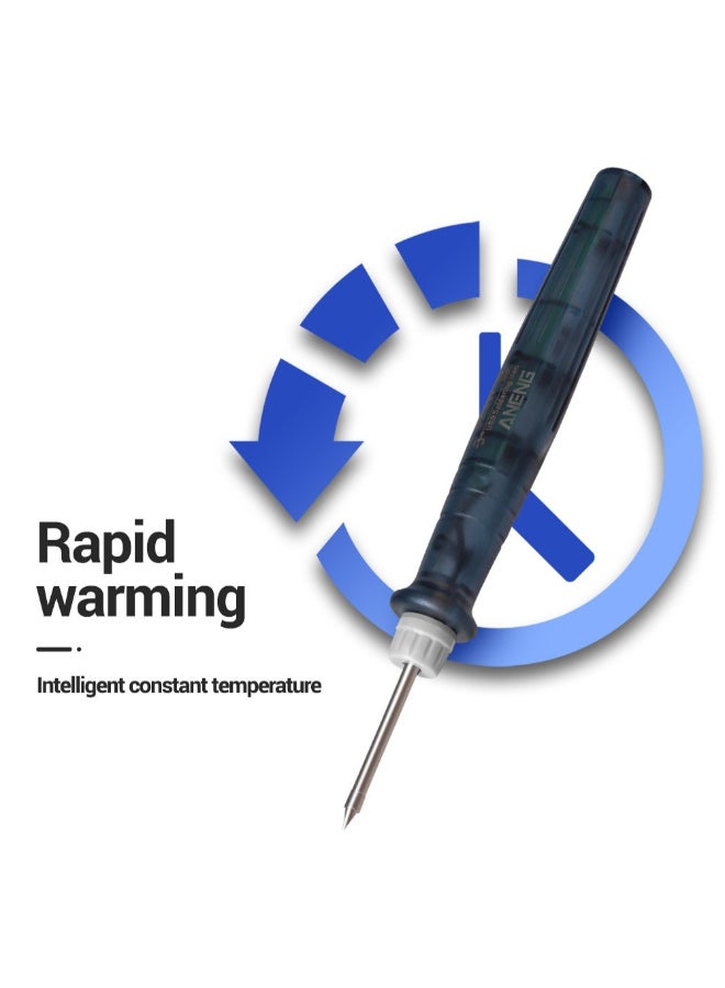 USB Electric Soldering Iron With Adjustable Temperature Black/Silver 19centimeter - Image 4