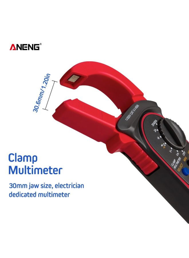 Generic Automatic Range True RMS Digital Multimeter Clamp Meter Red/Black 206 x 67.4 x 29.1mm  - Image 2