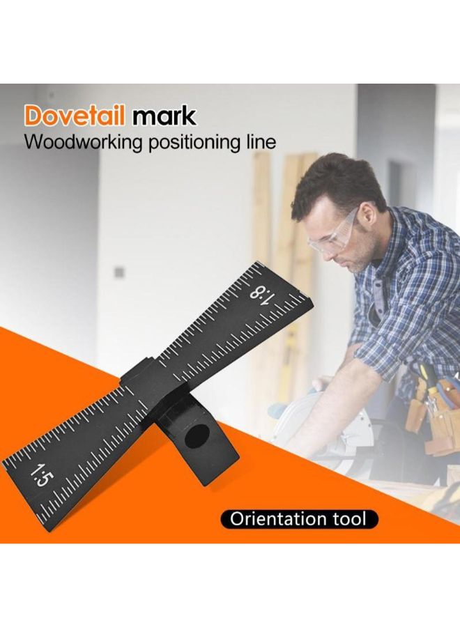 Generic Aluminum Alloy Hand Cut Dovetail Marker Gauge With Scale Template Black  - Image 2