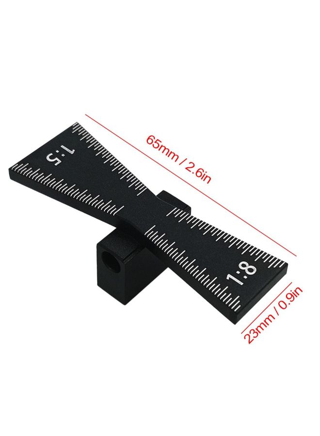 Generic Aluminum Alloy Hand Cut Dovetail Marker Gauge With Scale Template Black  - Image 3