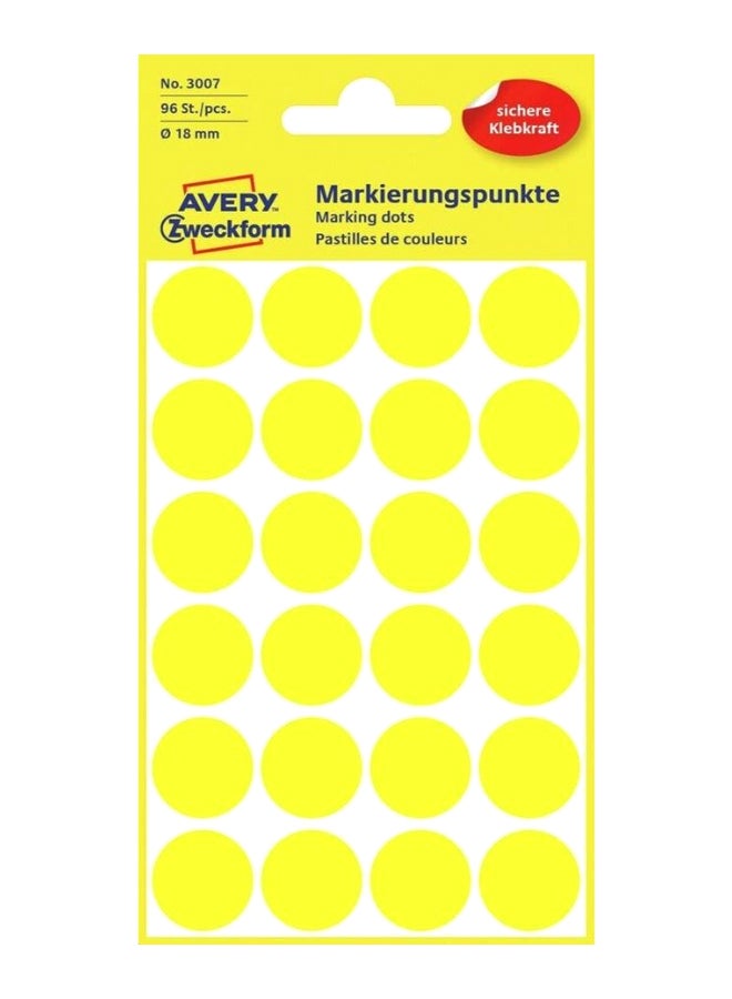 AVERY 96-Piece Colour Coding Dot Sticker Set Yellow - Image 1