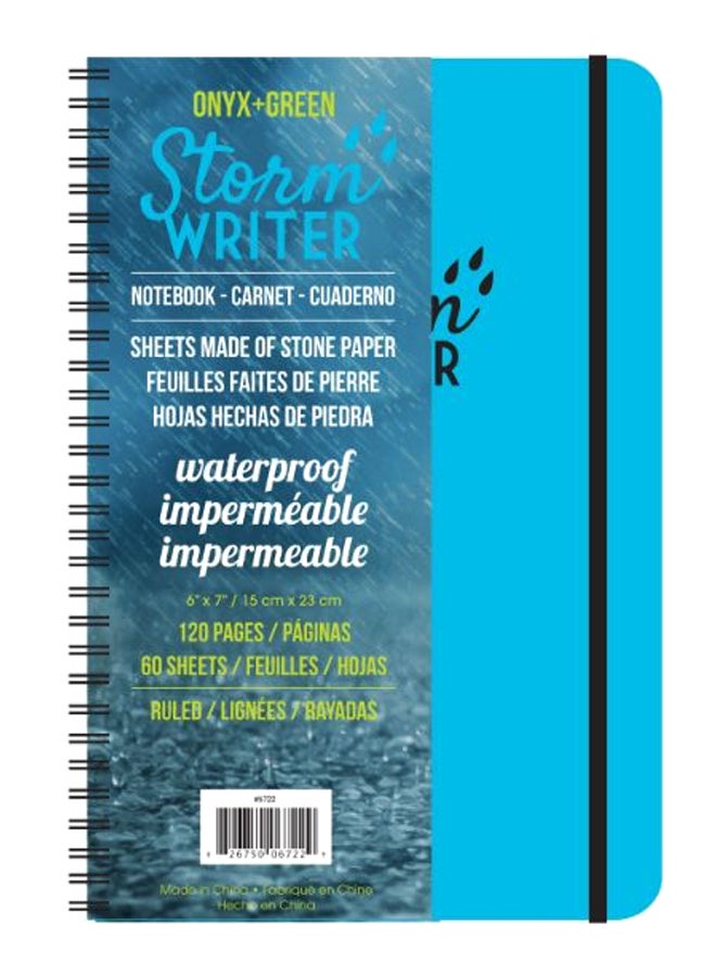 Onyx & Green Storm Writer Spiral Notebook, 120 Pages Blue - Image 1