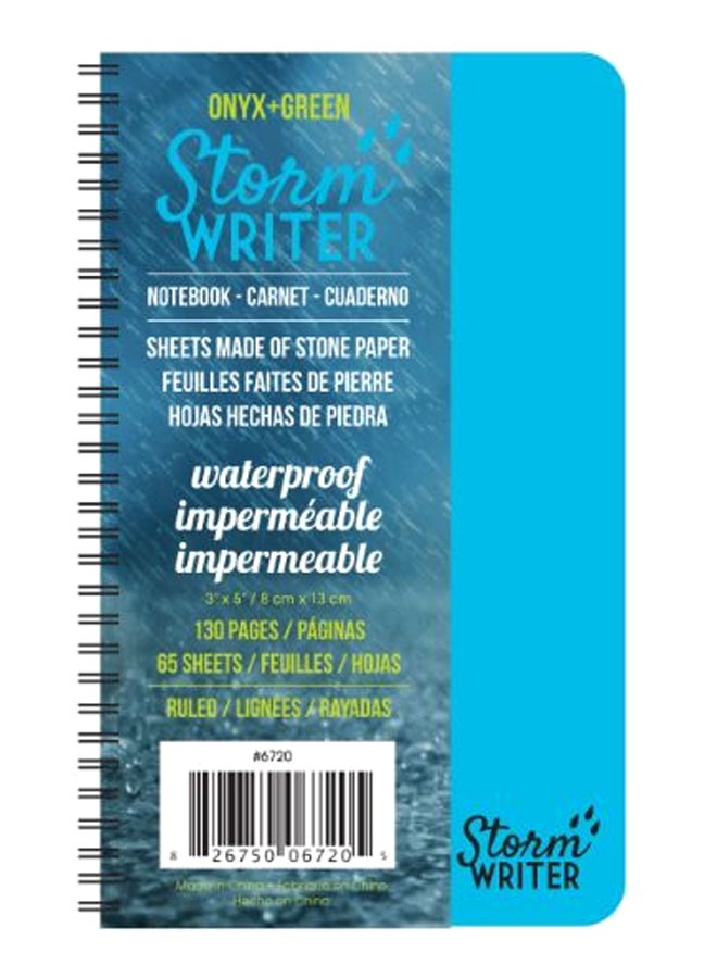 Onyx & Green Storm Writer Spiral Notebook, 130 Pages Blue - Image 1