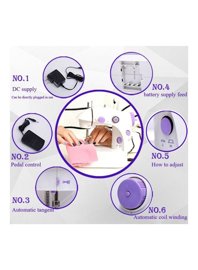 Generic Portable Mini Sewing Machine H32520-US White/Purple  - Image 5