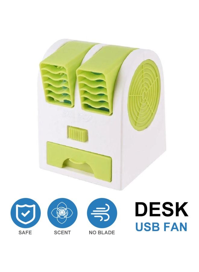 مروحة مكتبية بمنفذ USB أخضر/أبيض 13.6x11.6x10.9سم - Image 2