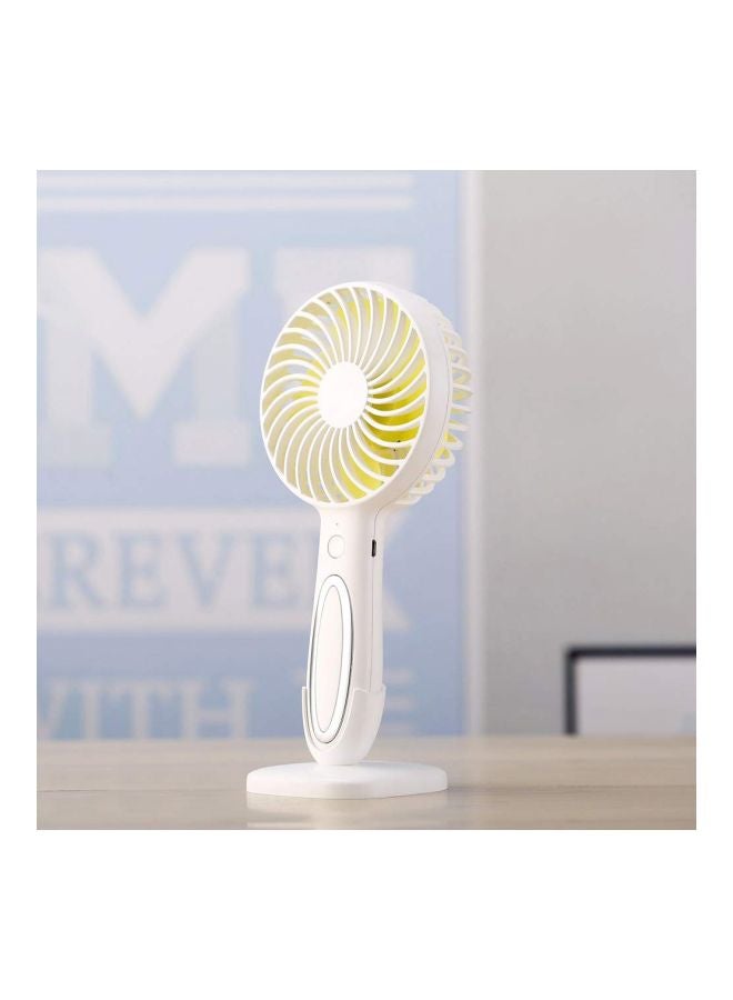 مروحة صغيرة LED محمولة H21428W أبيض/أصفر - Image 2