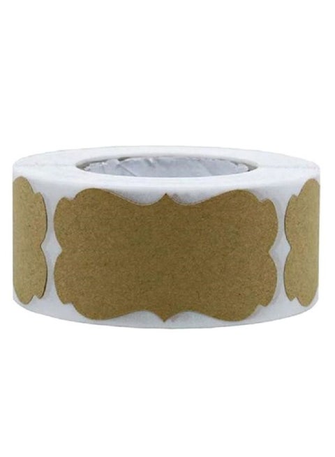 Multipurpose Adhesive Label Sticker Roll Brown/White