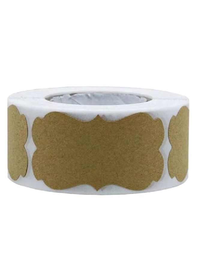 Generic Multipurpose Adhesive Label Sticker Roll Brown/White - Image 1