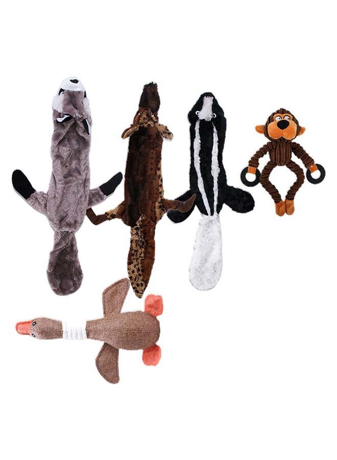 5-Piece Squeaky Plush Toy Set Multicolour 23 x 32cm