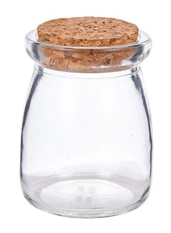 East Lady 10-Piece Glass Jar With Cork Lids And Label Set Clear/Brown 100ml  - Image 2