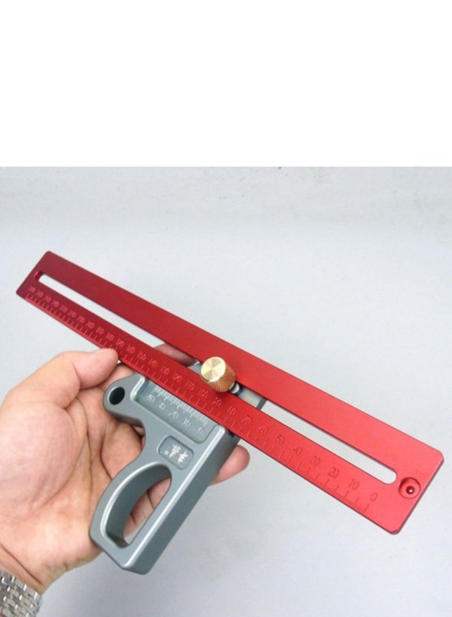 45/90 Degree Angle Ruler For Woodwork Silver/Red  - Image 2