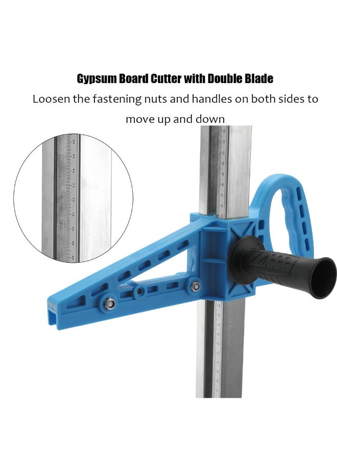 Portable Hand Push Drywall And Gypsum Board Cutter With Double Blade And 4 Bearings Blue/Silver  - Image 2