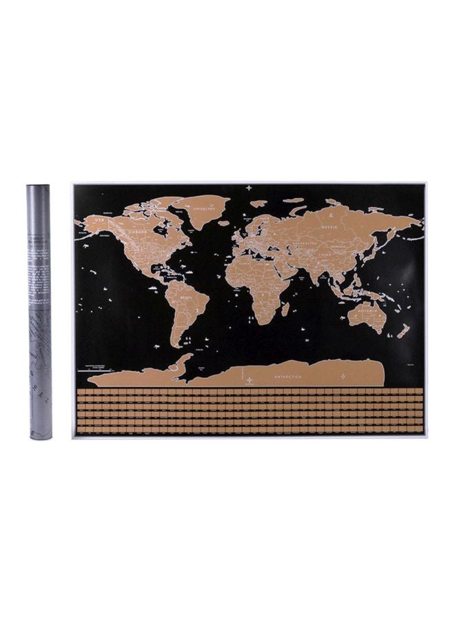 Generic World Travel Map Black/Gold  - Image 1