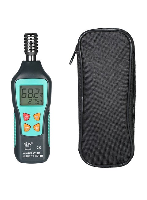 Digital Temperature And Humidity Meter Black/Green 22.5cm
