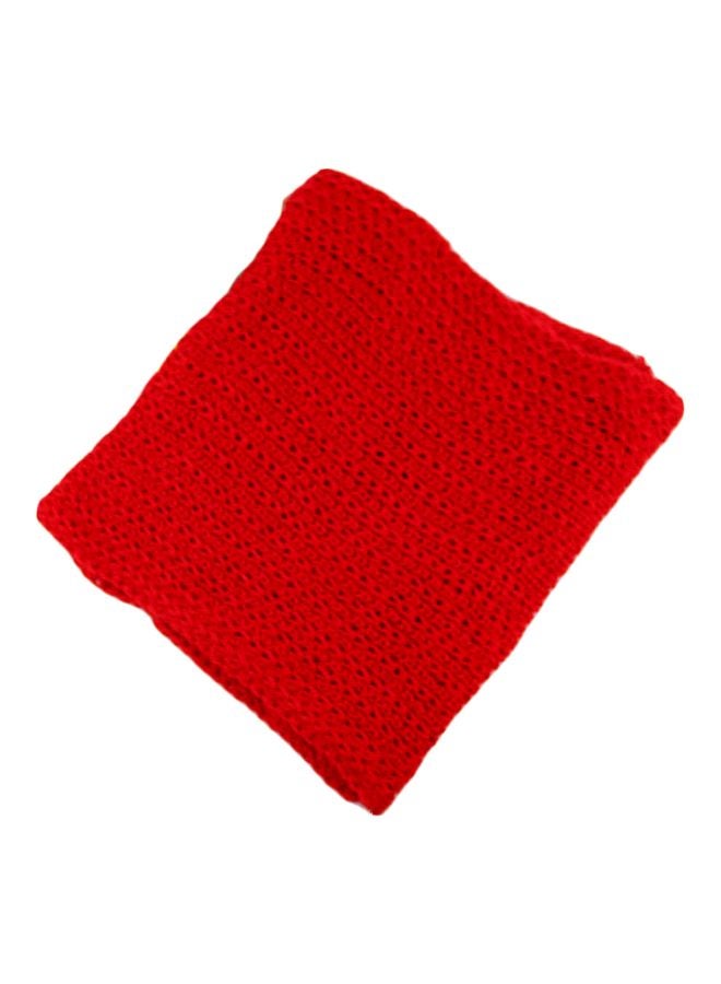 Knitted Solid Warm Neckerchief Red - Image 2