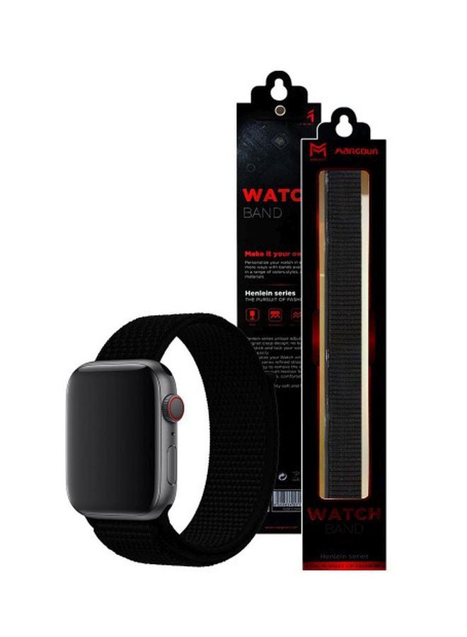 MARGOUN - Apple Watch 42mm/44mm/45mm Nylon Sport Loop Band Black - Image 1