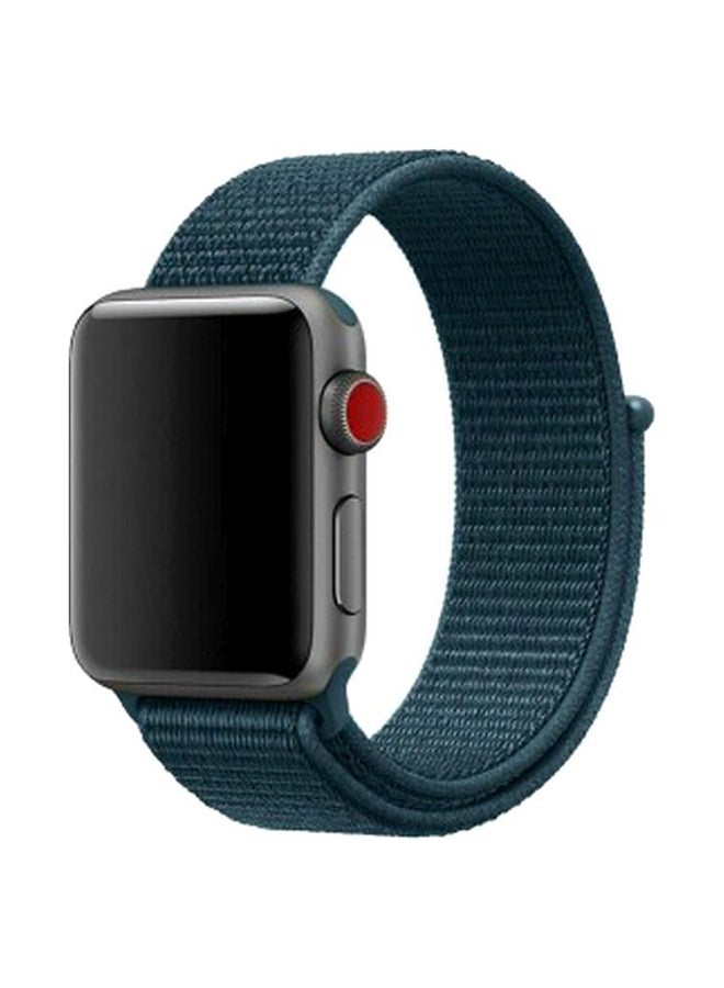 MARGOUN - Apple Watch 42mm/44mm/45mm Nylon Sport Loop Band Wale Blue - Image 1