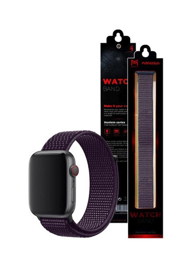 MARGOUN - Apple Watch 42mm/44mm/45mm Nylon Sport Loop Band Eggplant - Image 1