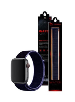 MARGOUN Apple Watch 42mm/44mm/45mm Nylon Sport Loop Band Carbon Blue  - Image 2