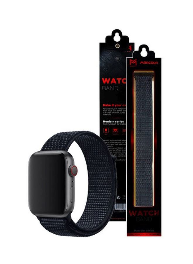 MARGOUN - Apple Watch 42mm/44mm/45mm Nylon Sport Loop Band Dark Blue - Image 1