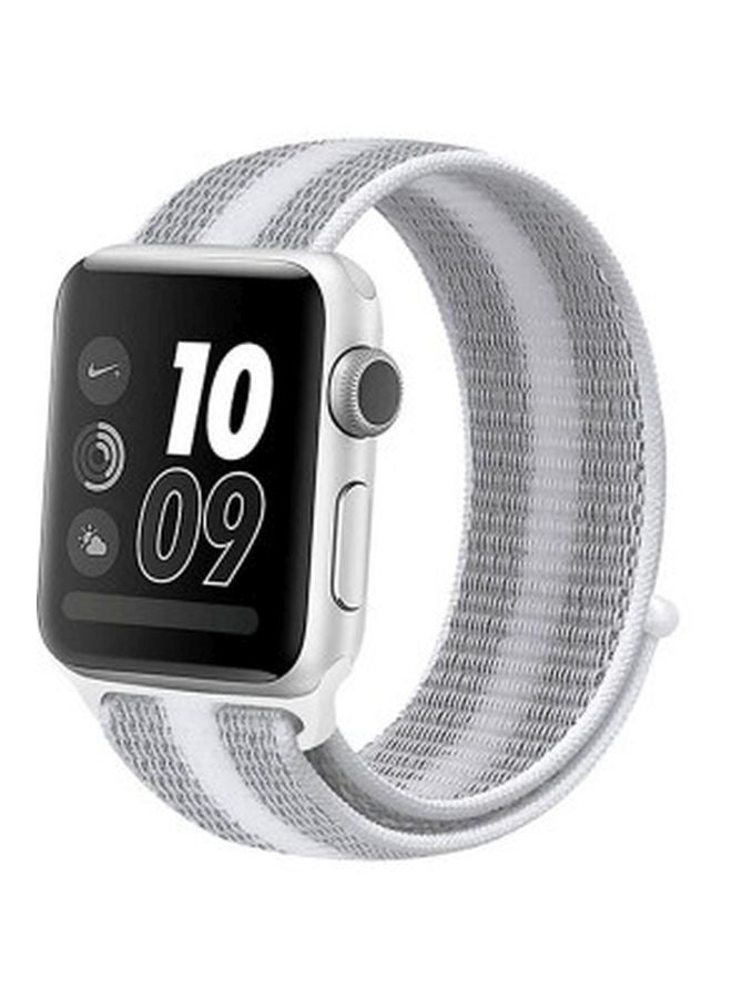MARGOUN - Apple Watch 42mm/44mm/45mm Nylon Sport Loop Band White/Grey - Image 1