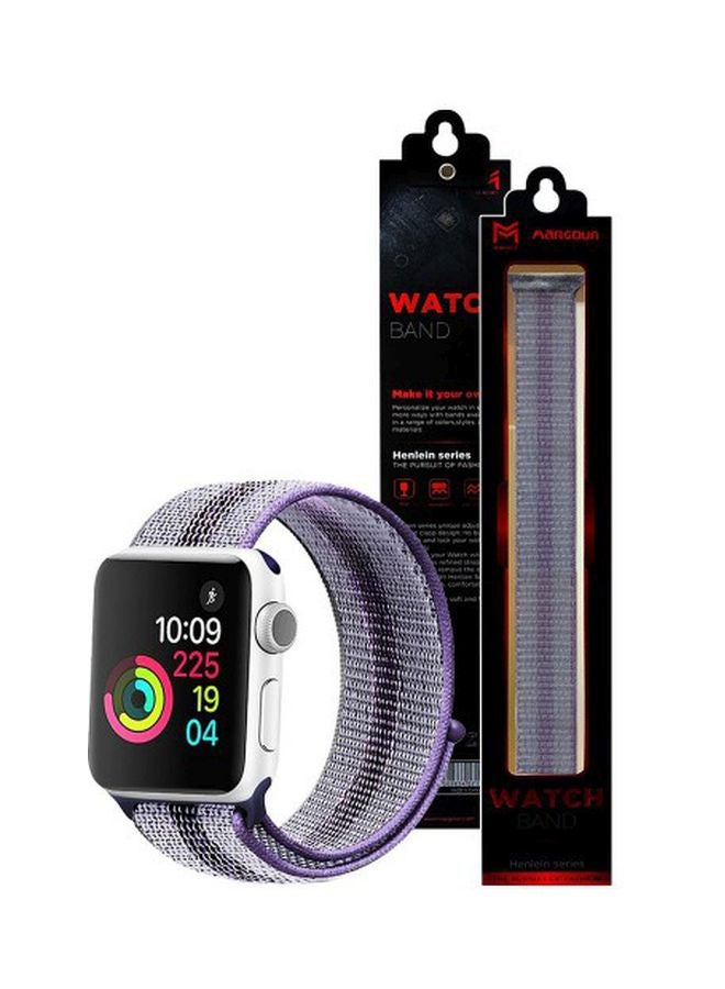 MARGOUN - Apple Watch 42mm/44mm/45mm Nylon Sport Loop Band Purple/Black/White - Image 1