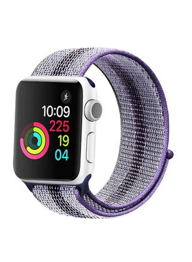 MARGOUN - Apple Watch 42mm/44mm/45mm Nylon Sport Loop Band Purple/Black/White - Image 1