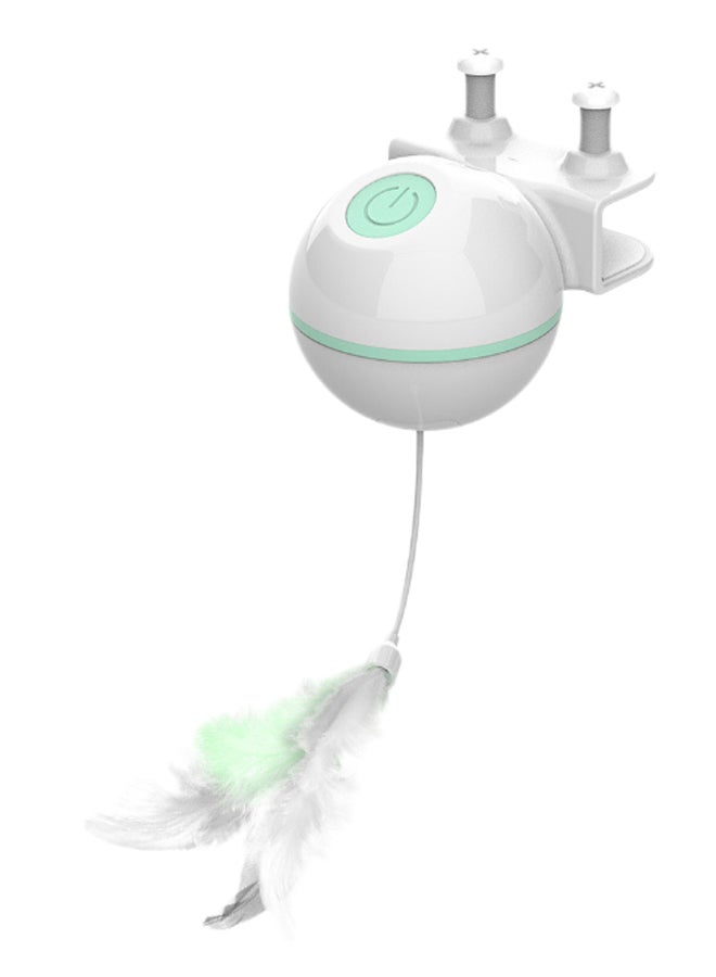 Generic USB Rechargeable LED Light Feather Electric Interactive Toy Green/White 11 x 8.5cm - Image 1
