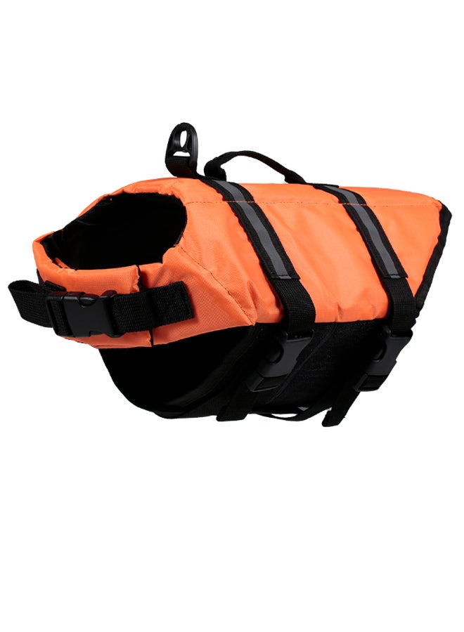 سترة نجاة عاكسة للحيوانات الأليفة للسلامة أثناء السباحة برتقالي/أسود XL - Image 1