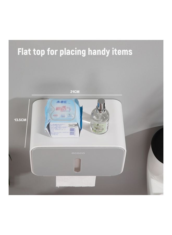 ecoco Wall Mounted Tissue Paper Dispensing Box Grey 21x13.5x13.5cm  - Image 2