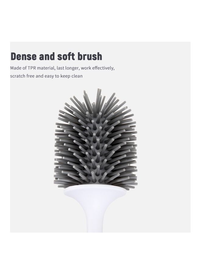 ecoco Toilet Cleaning Brush With Holder Set Grey/White 9x9x41cm - Image 2