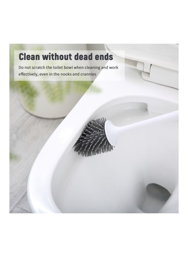 ecoco Toilet Cleaning Brush With Holder Set Grey/White 9x9x41cm - Image 4