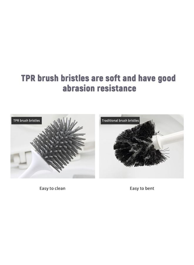 ecoco Toilet Cleaning Brush With Holder Set Grey/White 9x9x41cm - Image 5