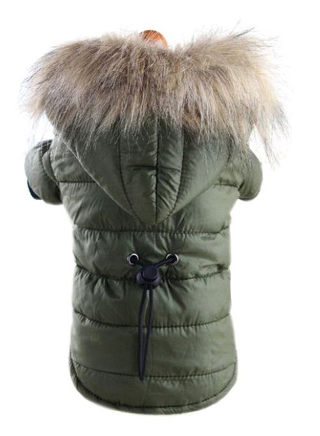 جاكيت شتوي لتدفئة الجرو أخضر / بني M
